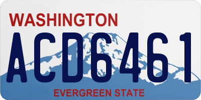 WA license plate ACD6461