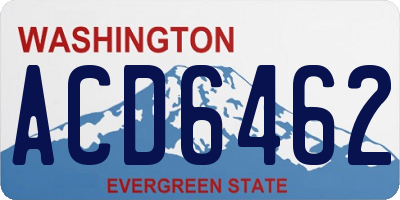 WA license plate ACD6462