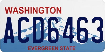 WA license plate ACD6463