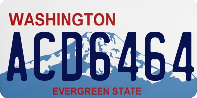 WA license plate ACD6464
