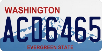 WA license plate ACD6465
