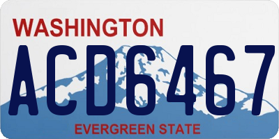 WA license plate ACD6467