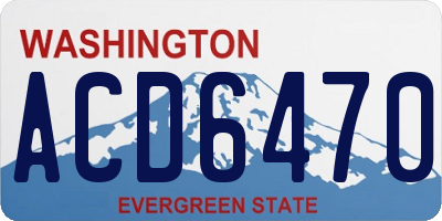 WA license plate ACD6470