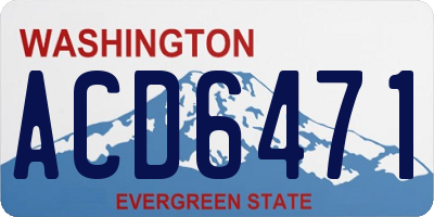 WA license plate ACD6471