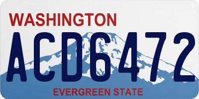 WA license plate ACD6472