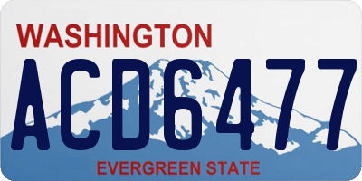WA license plate ACD6477