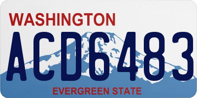 WA license plate ACD6483