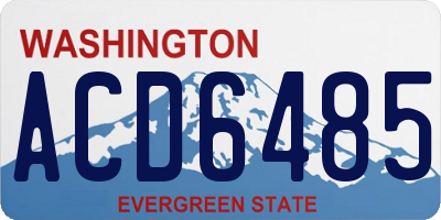 WA license plate ACD6485