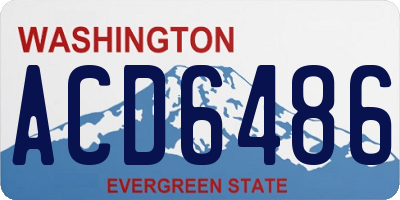 WA license plate ACD6486