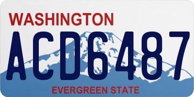WA license plate ACD6487