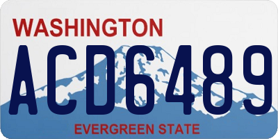 WA license plate ACD6489