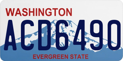 WA license plate ACD6490