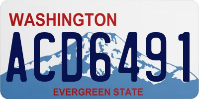 WA license plate ACD6491