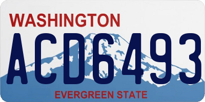 WA license plate ACD6493