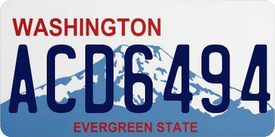 WA license plate ACD6494