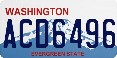 WA license plate ACD6496