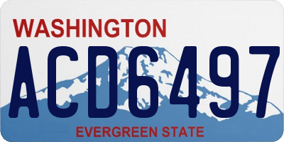 WA license plate ACD6497