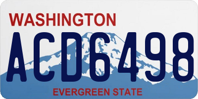 WA license plate ACD6498