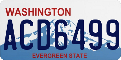 WA license plate ACD6499
