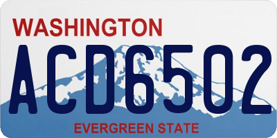 WA license plate ACD6502