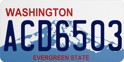 WA license plate ACD6503