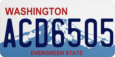 WA license plate ACD6505