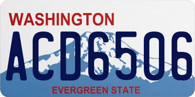WA license plate ACD6506