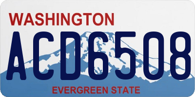 WA license plate ACD6508