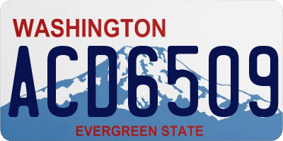 WA license plate ACD6509