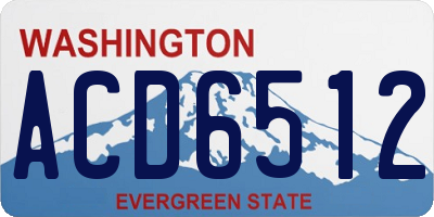 WA license plate ACD6512
