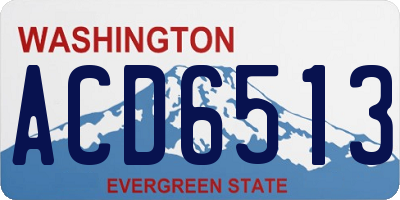 WA license plate ACD6513