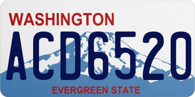 WA license plate ACD6520
