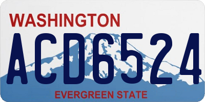 WA license plate ACD6524