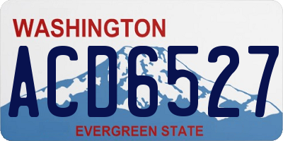 WA license plate ACD6527