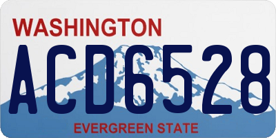 WA license plate ACD6528
