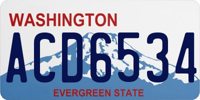 WA license plate ACD6534