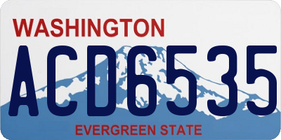 WA license plate ACD6535