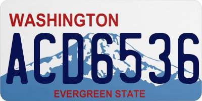 WA license plate ACD6536
