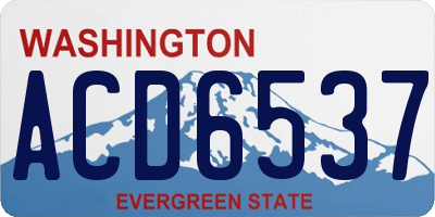 WA license plate ACD6537