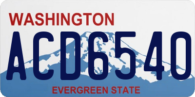 WA license plate ACD6540