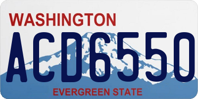 WA license plate ACD6550