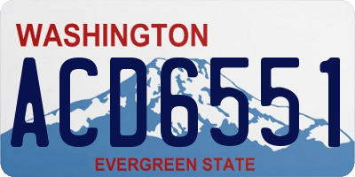 WA license plate ACD6551