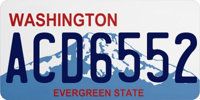 WA license plate ACD6552