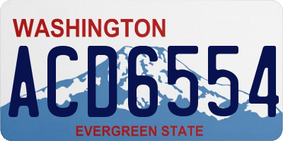 WA license plate ACD6554