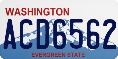 WA license plate ACD6562