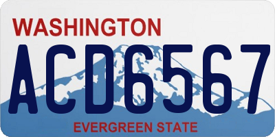 WA license plate ACD6567
