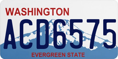 WA license plate ACD6575