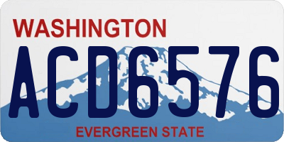 WA license plate ACD6576