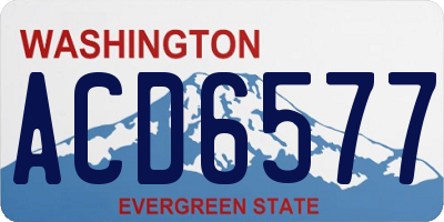 WA license plate ACD6577