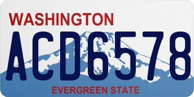 WA license plate ACD6578